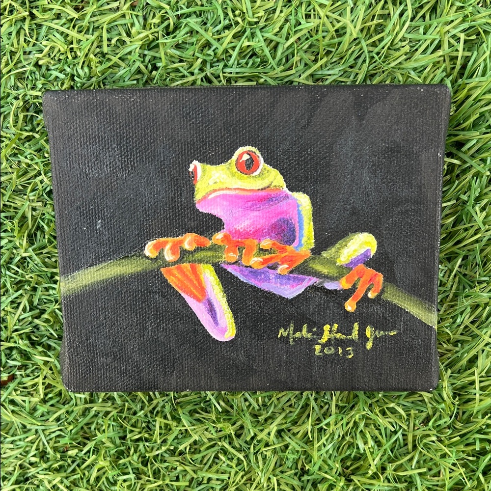 Colorful Tree Frog Oil Canvas Painting
